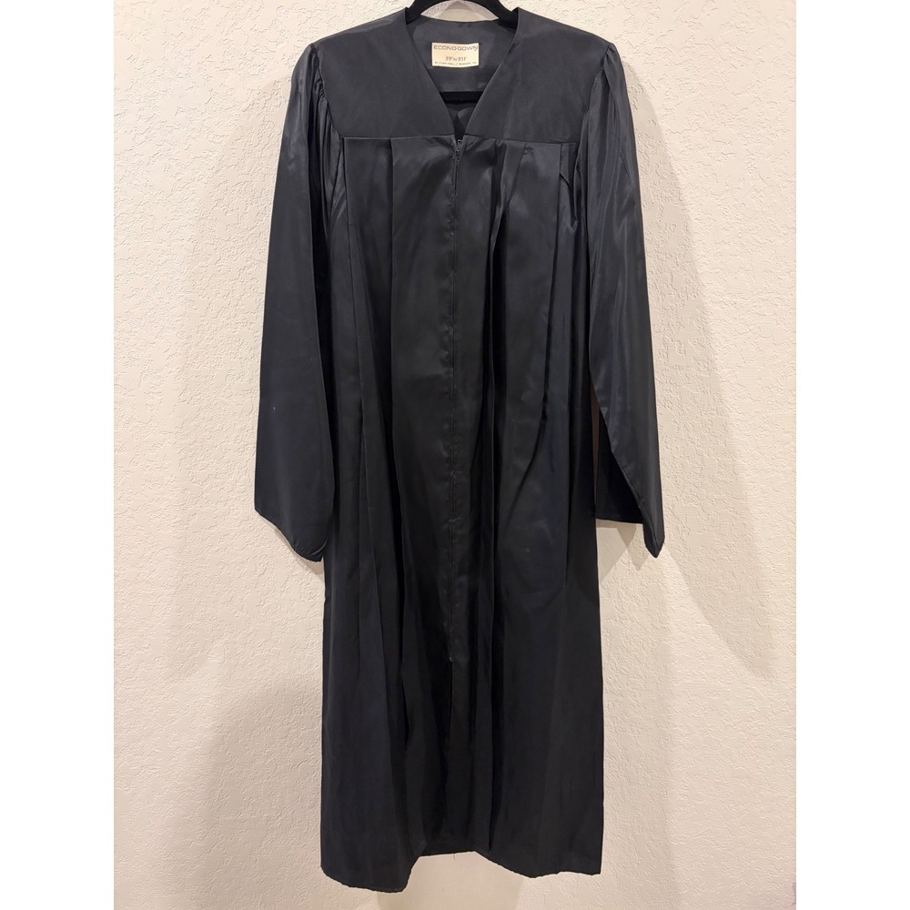 Vintage Oak Hall Econo-Gown Black Graduation Robe Gown 5ft 9in to 5ft 11in